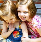 Two girls playing